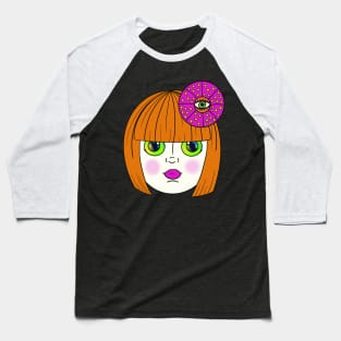 Yayoi Kusama Inspired Baby Doll-Red Hair Baseball T-Shirt